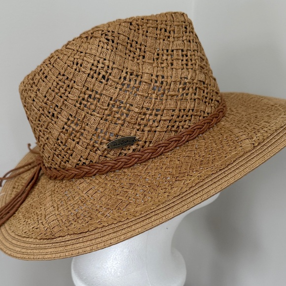 NWT Panama Jack Cognac Brown Woven Hat - Picture 5 of 9